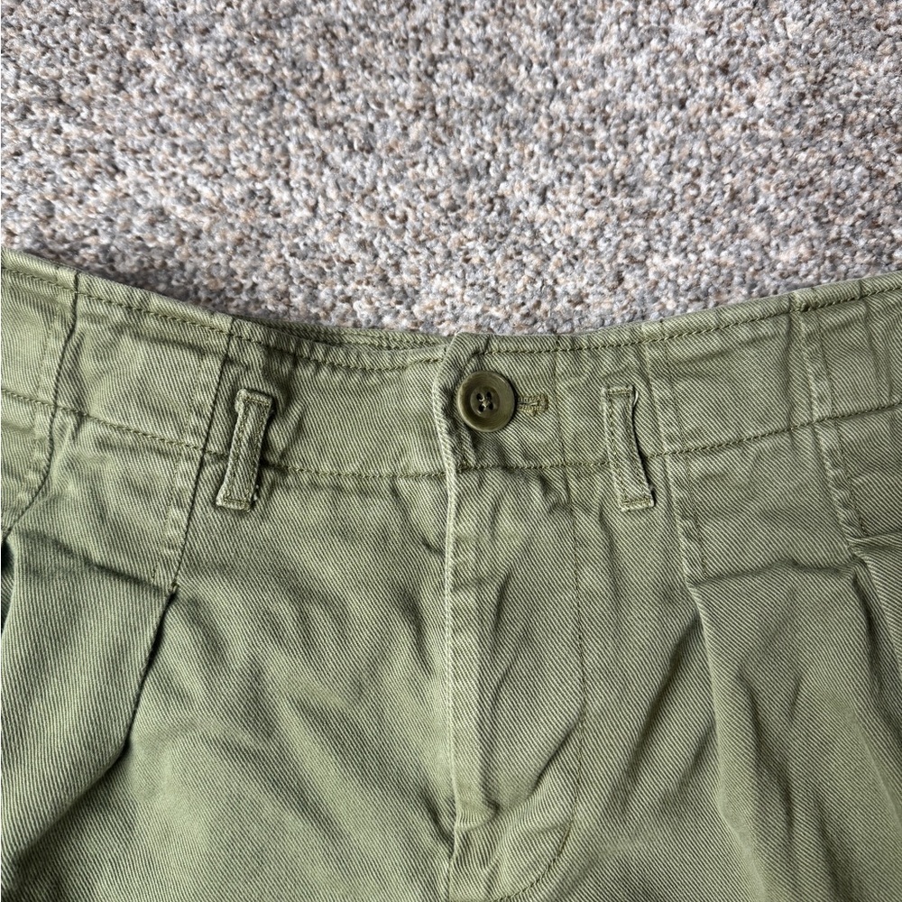 Maeve Olive Green Pleated Wide-Leg Chinos - Picture 2 of 6